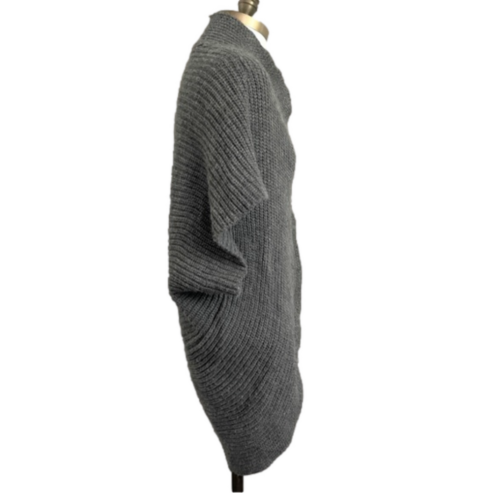 Gray Cocoon Mohair Wool Blend Cardigan Sweater Vest - S 🇮🇹 - Picture 5 of 9